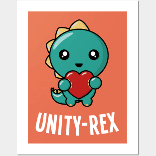 Unity Day Kind Dinosaur T-Rex Unity-Rex Anti Bullying Posters and Art